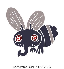 doodle de dibujos animados de una mosca