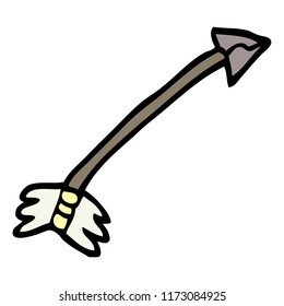 cartoon doodle flying arrow