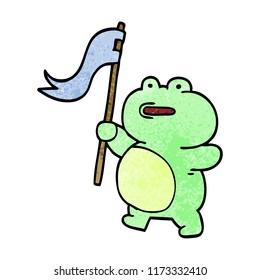 cartoon doodle frog