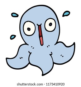 Cartoon-Doodle-lustiger Tintenfisch