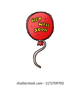 Cartoon Doodle Get Well Soon Balloon