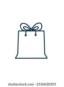 Cartoon doodle gift box in cartoon style, vector illustration