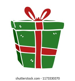 cartoon doodle gift wrapped present