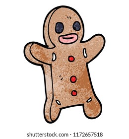 caricatura doodle gingerbread man