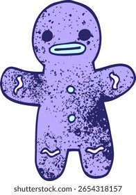 desenho animado doodle gengibre homem na cor neon brilhante