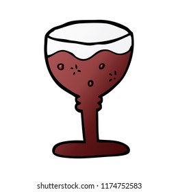 cartoon doodle glass of red wine