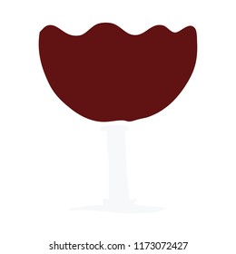 cartoon doodle glass of wine
