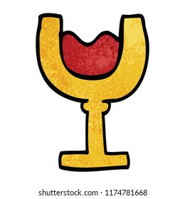 cartoon doodle glass of wine