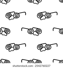Cartoon doodle glasses seamless pattern.	
