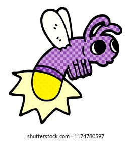 cartoon doodle glow bug