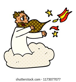 cartoon doodle god creating universe