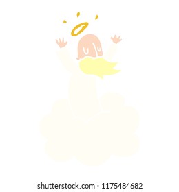 cartoon doodle god on cloud