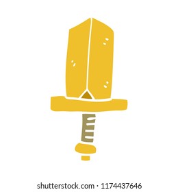 cartoon doodle gold dagger
