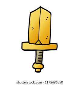 cartoon doodle gold dagger