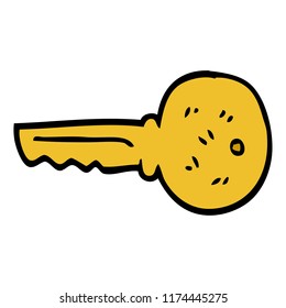 cartoon doodle gold key
