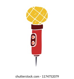 cartoon doodle gold microphone