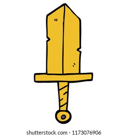 cartoon doodle golden dagger