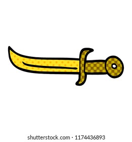 cartoon doodle golden dagger