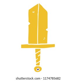 cartoon doodle golden dagger