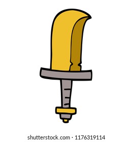 cartoon doodle golden sword