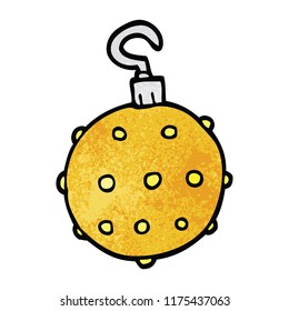 cartoon doodle golden xmas bauble