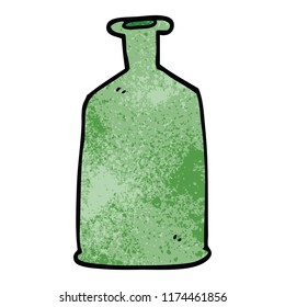 cartoon doodle green bottle