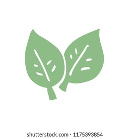 cartoon doodle of green leaves