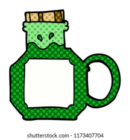 poción verde del doodle de dibujos animados