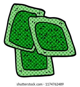garabato de dibujos animados té verde