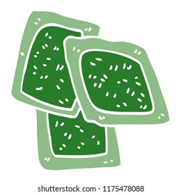 garabato de dibujos animados té verde