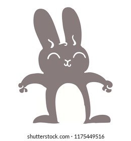 cartoon doodle grey rabbit