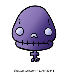 cartoon doodle halloween skull