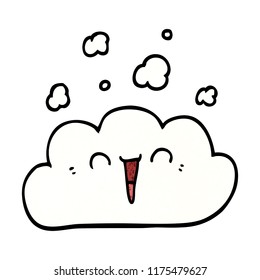 cartoon doodle happy cloud