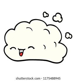 doodle de dibujos animados nube feliz