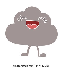 cartoon doodle happy grey cloud