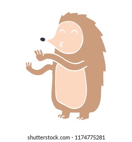 cartoon doodle happy hedgehog