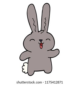 cartoon doodle happy rabbit