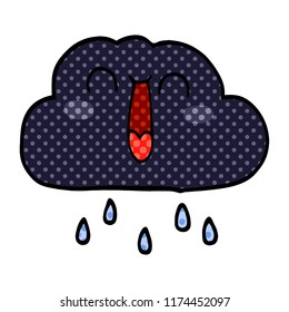desenho animado de uma nuvem de chuva feliz