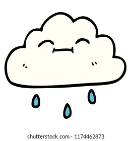 cartoon doodle happy rain cloud