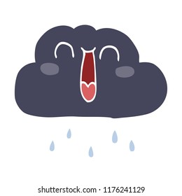 cartoon doodle of a happy rain cloud