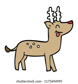 cartoon doodle happy reindeer