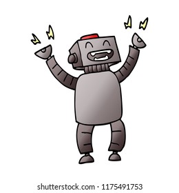 robot de dibujos animados feliz