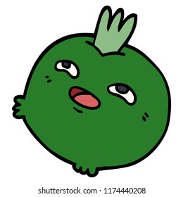 cartoon doodle happy root vegetable