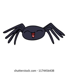 cartoon doodle happy spider