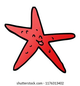 cartoon doodle happy star fish