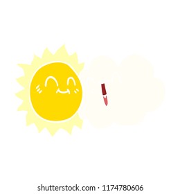 cartoon doodle happy sunshine and cloud