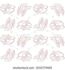 Cartoon doodle high heels pattern