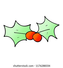 doodle holly leaf de dibujos animados