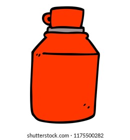 caricatura doodle frasco de bebidas calientes