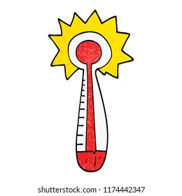 cartoon doodle hot thermometer